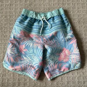 Tommy Bahama boys tropical flower print swimming shorts trunks size 7 8 years